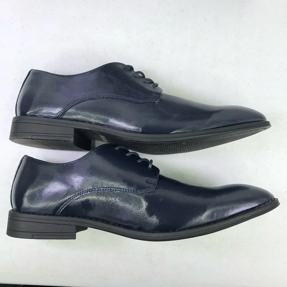 STEVE Madden Crakke Navy Patent Leather Shoes